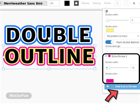 how to stroke text in word