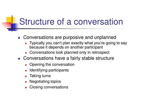 how to structure a conversation