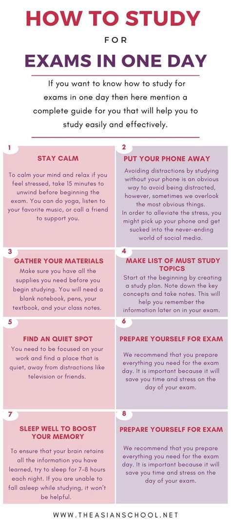 how to study effectively for exams in one day