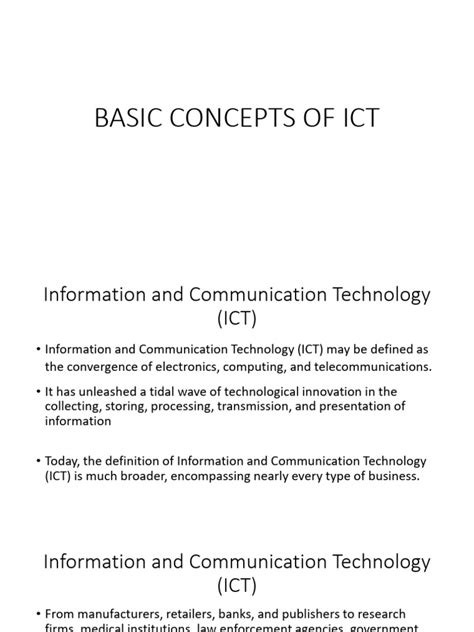 how to study ict concepts