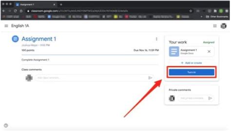 how to submit a project in google classroom