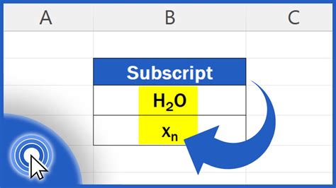 Subscript in Excel