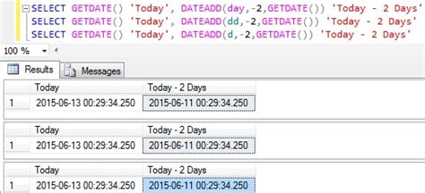 how to subtract days from date in sql server