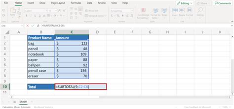 how to sum filtered rows in excel