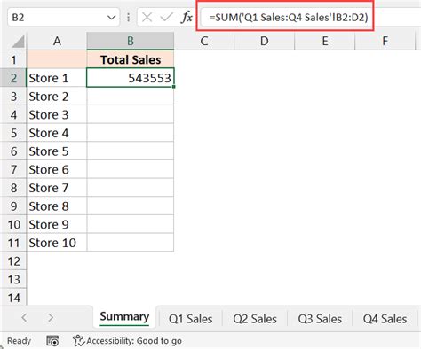 how to sum multiple cells in excel formula