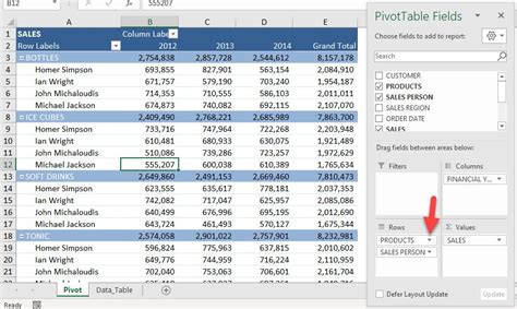 how to sum subtotals in excel pivot table