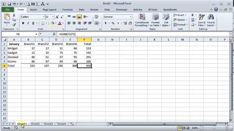 how to sum up data from multiple sheets in excel