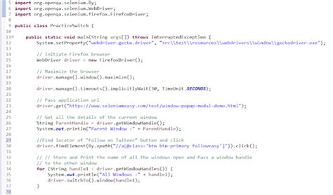 how to switch back to the parent window in selenium
