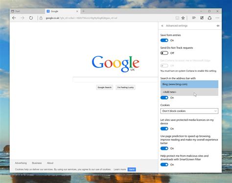 how to switch search engine to google in edge
