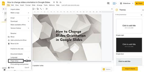 how to switch to portrait in google slides
