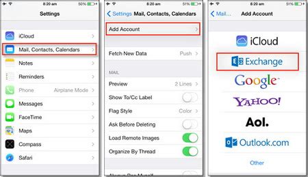 how to sync contacts from email to iphone