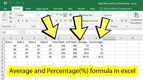 how to take average of percentage in excel
