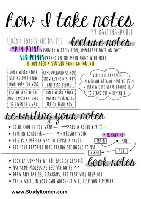how to take notes in middle school
