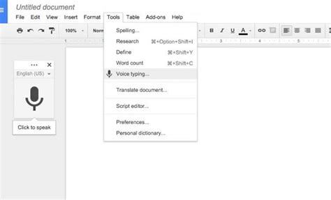 how to take notes on google docs with voice