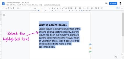 how to take off highlight in google docs