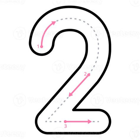 how to teach a child to write number 2