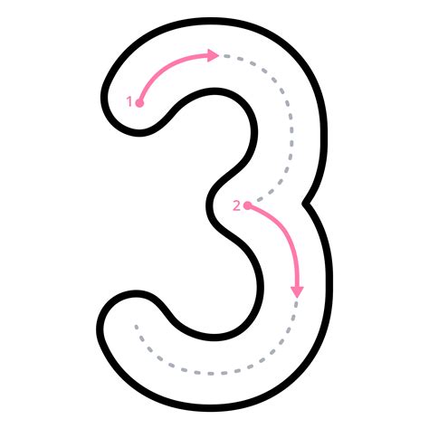 how to teach a child to write number 3