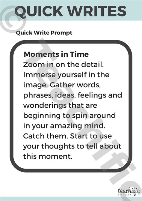 how to teach a moment in time writing