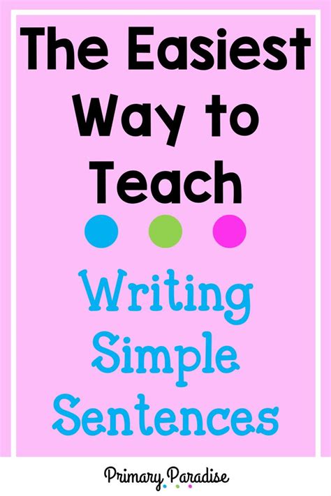 how to teach basic sentence writing skills