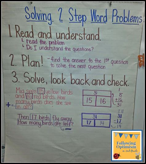 Two Step Word Problems Second Grade