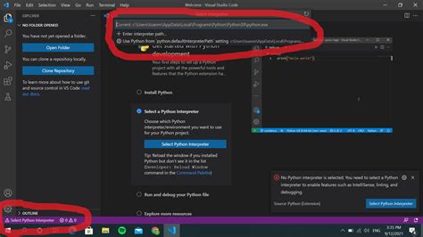 how to tell VS Code to automatically choose the interpreter specified at the root on the project