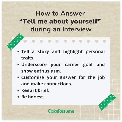 how to tell about yourself in an interview sample answer
