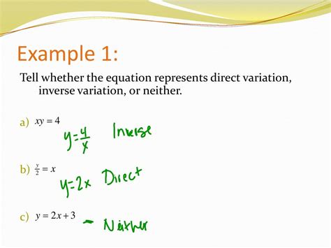 how to tell if a variation is direct or inverse