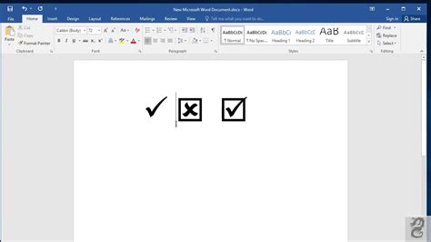 how to tick mark in word document