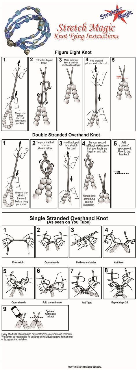 how to tie an elastic beading knot