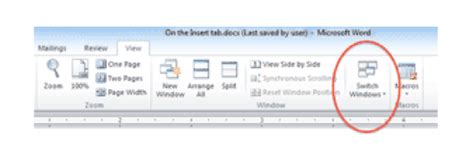 How To Toggle Between Word Documents