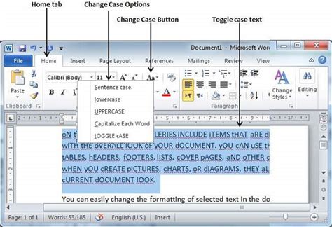 how to toggle case in word