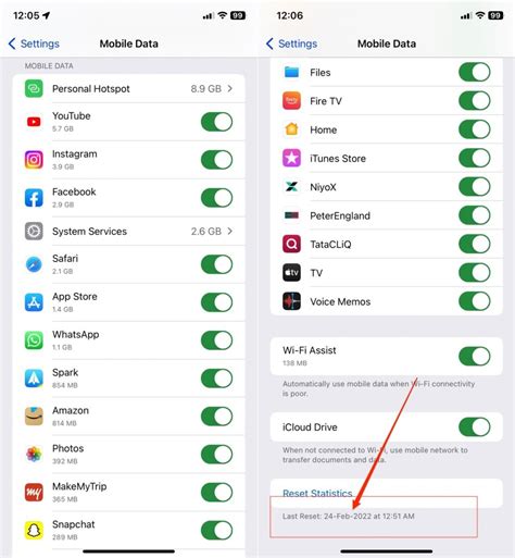 how to track iphone data usage