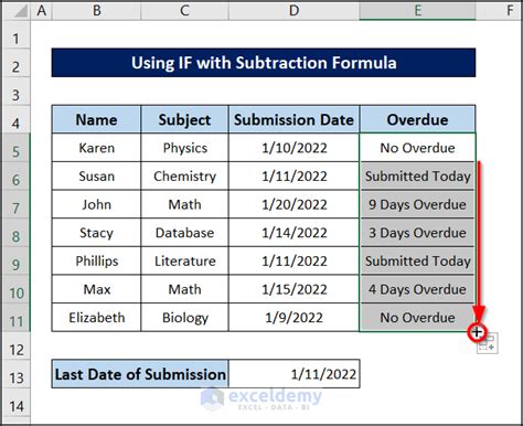 how to track overdue dates in excel