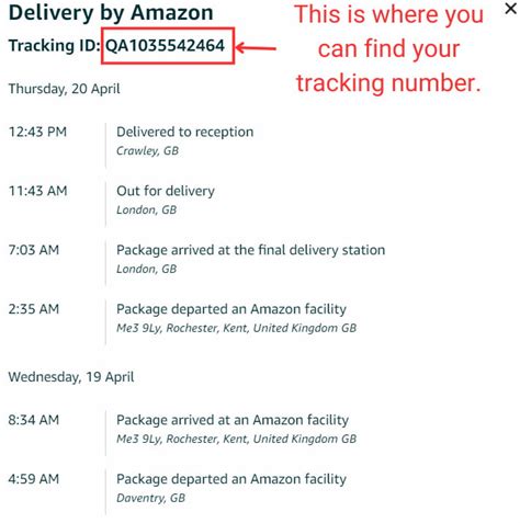 how to track package with tracking id in amazon