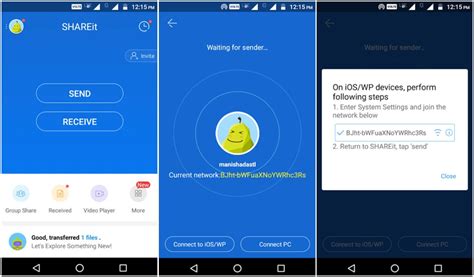 how to transfer app from iphone to android using shareit