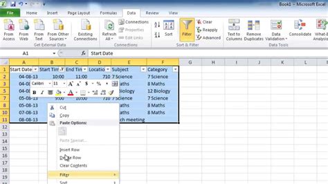 how to transfer data from excel to outlook calendar