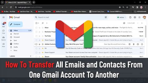 how to transfer everything from one email to another gmail