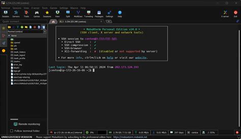 how to transfer file from local machine to linux server using mobaxterm