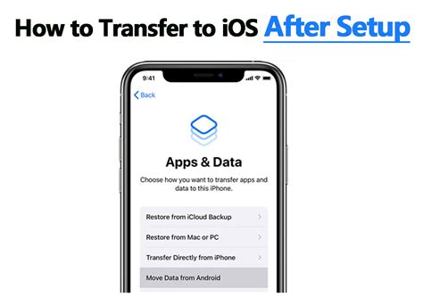 how to transfer from android to ios after setup
