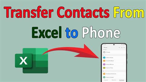 how to transfer numbers from excel to phone