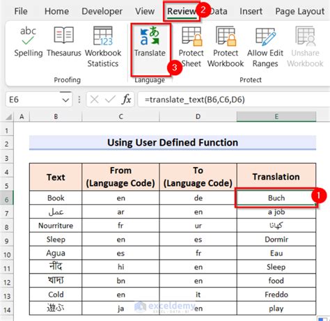 how to translate language in excel cell