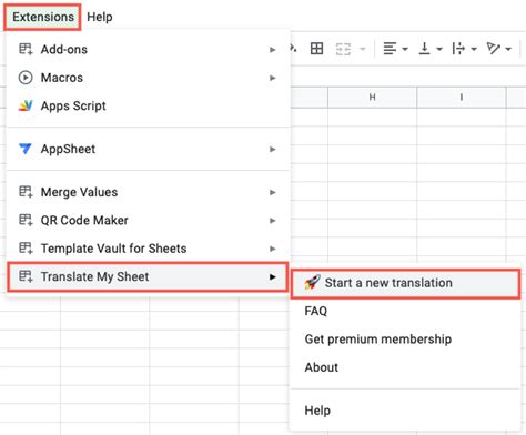 how to translate language in google sheets