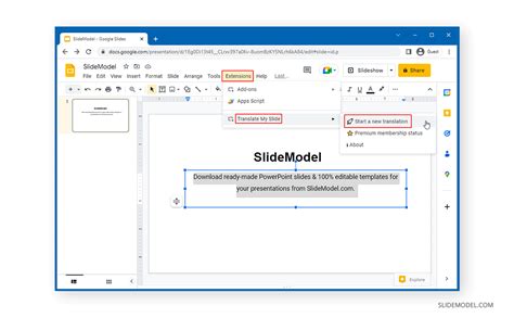 how to translate language on google slides
