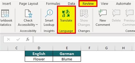 how to translate text in excel