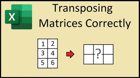 how to transpose a 3x3 matrix in excel
