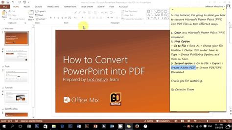 how to turn a powerpoint presentation into a pdf