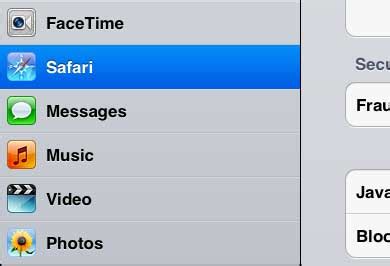 how to turn javascript on ipad