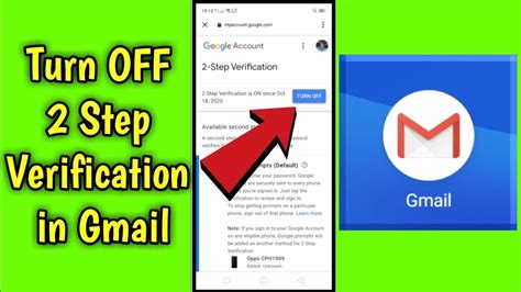 how to turn of 2 step verification on gmail