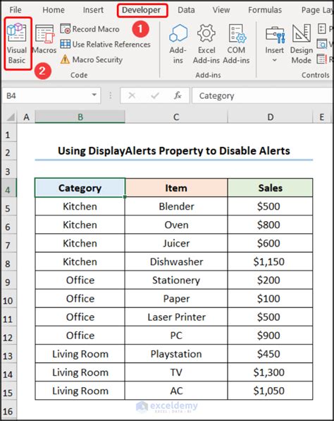 How To Turn Off Alerts Excel Vba