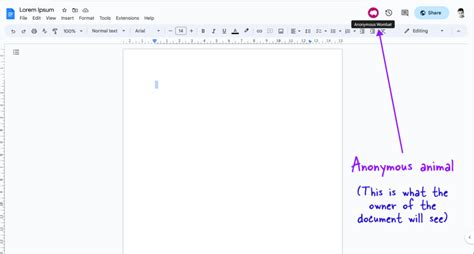 how to turn off anonymous mode in google docs